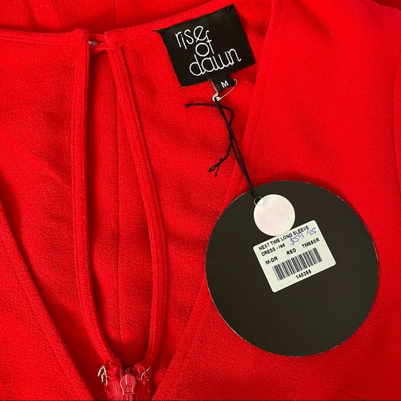 Rise of Dawn V-Neck Long sleeve Red Dress size XS and Small NWT - Picture 7 of 7
